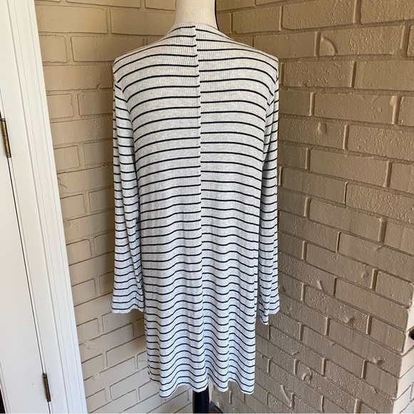 Fresh Produce Womens Sweater XL Moonlight Blue Seabrook Striped Cardigan Stretch - Picture 4 of 8